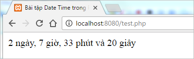 Bài tập Date Time trong PHP | Bài tập PHP có giải