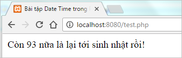 Bài tập Date Time trong PHP | Bài tập PHP có giải
