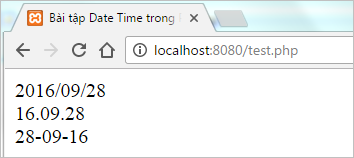Bài tập Date Time trong PHP | Bài tập PHP có giải