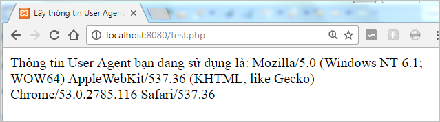 Lấy thông tin User Agent trong PHP | Bài tập PHP có giải