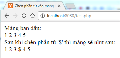 Chèn phần tử vào mảng trong PHP | Bài tập PHP có giải