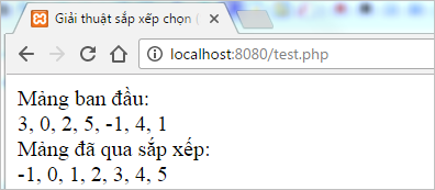 Giải thuật sắp xếp chọn (Selection Sort) trong PHP | Bài tập PHP có giải