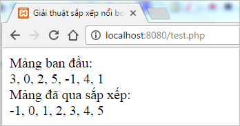 Giải thuật sắp xếp nổi bọt (Bubble Sort) trong PHP | Bài tập PHP có giải