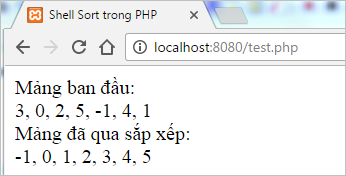 Shell Sort trong PHP | Bài tập PHP có giải