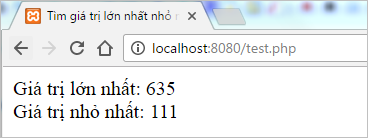 Tìm giá trị lớn nhất nhỏ nhất trong PHP | Bài tập PHP có giải
