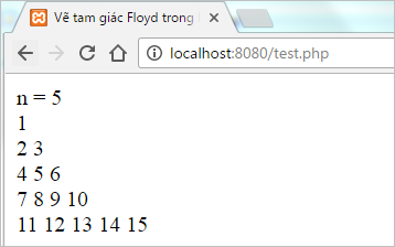 Vẽ tam giác Floyd trong PHP | Bài tập PHP có giải