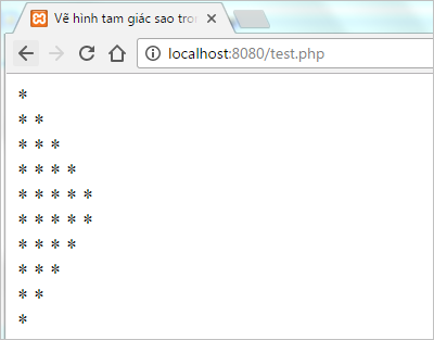 Vẽ tam giác sao trong PHP (Phần 2) | Bài tập PHP có giải