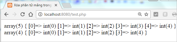 Xóa phần tử mảng trong PHP | Bài tập PHP có giải