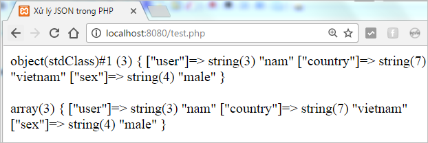 Xử lý JSON trong PHP | Bài tập PHP có giải