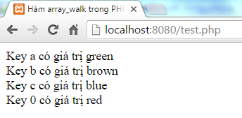 Hàm array_walk trong PHP
