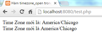 Hàm timezone_open trong PHP